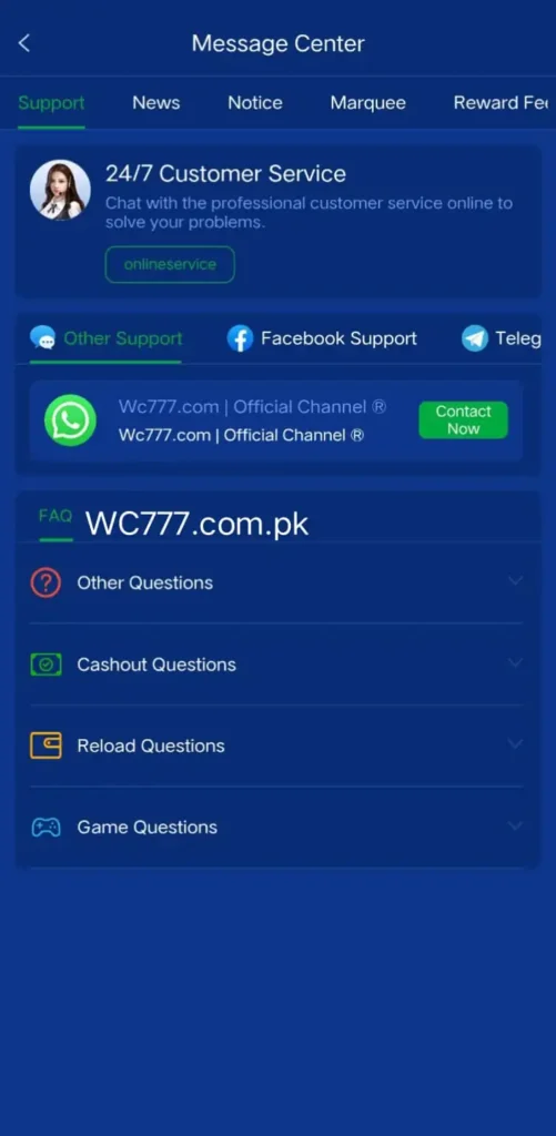 WC777 Login